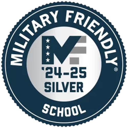 circle with words Military Friendly 24-25 Silver School